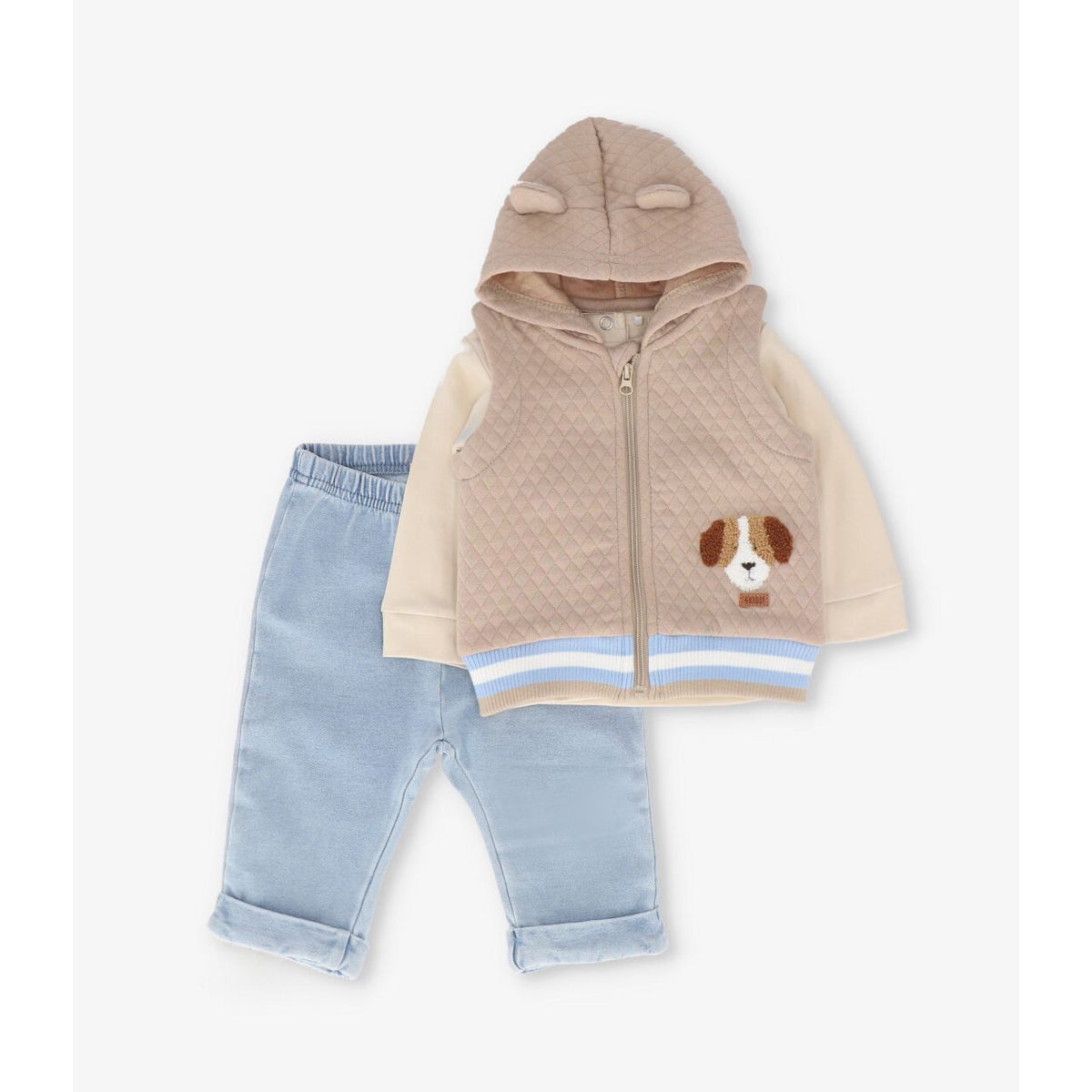 4KIDS - Conjunto recién nacido 3 piezas café 4 Kids