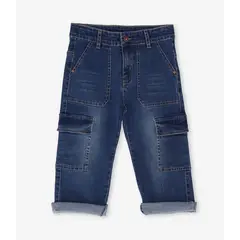 BLACK AND BLUE - Jeans niño wide leg denim azul