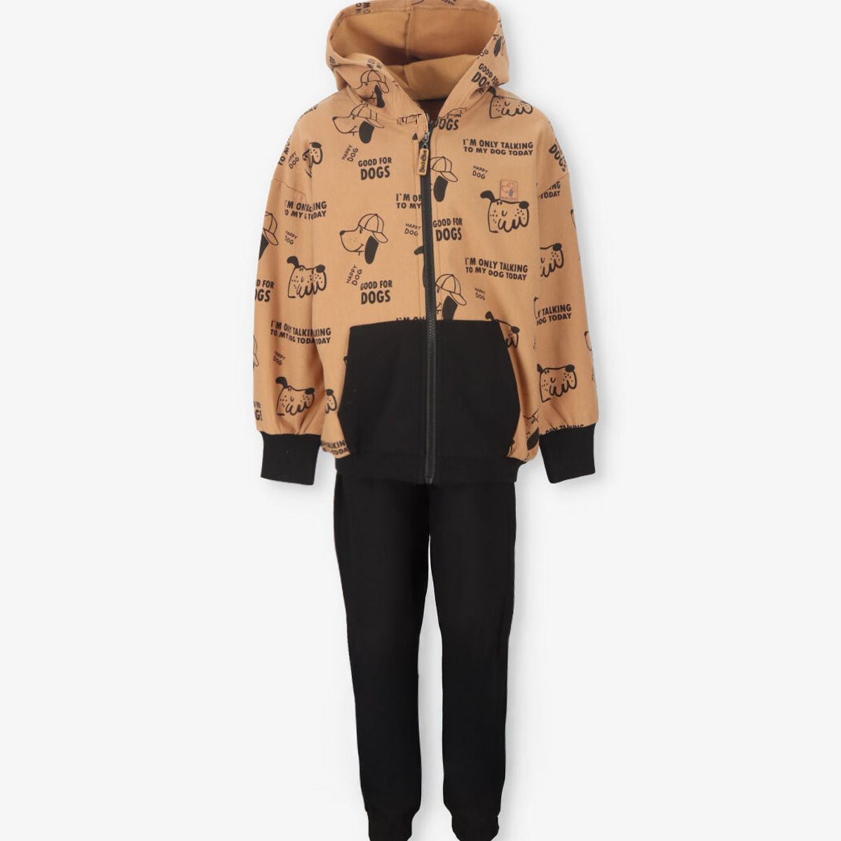 BLACK AND BLUE - Buzo niño dogs camel Black and blue