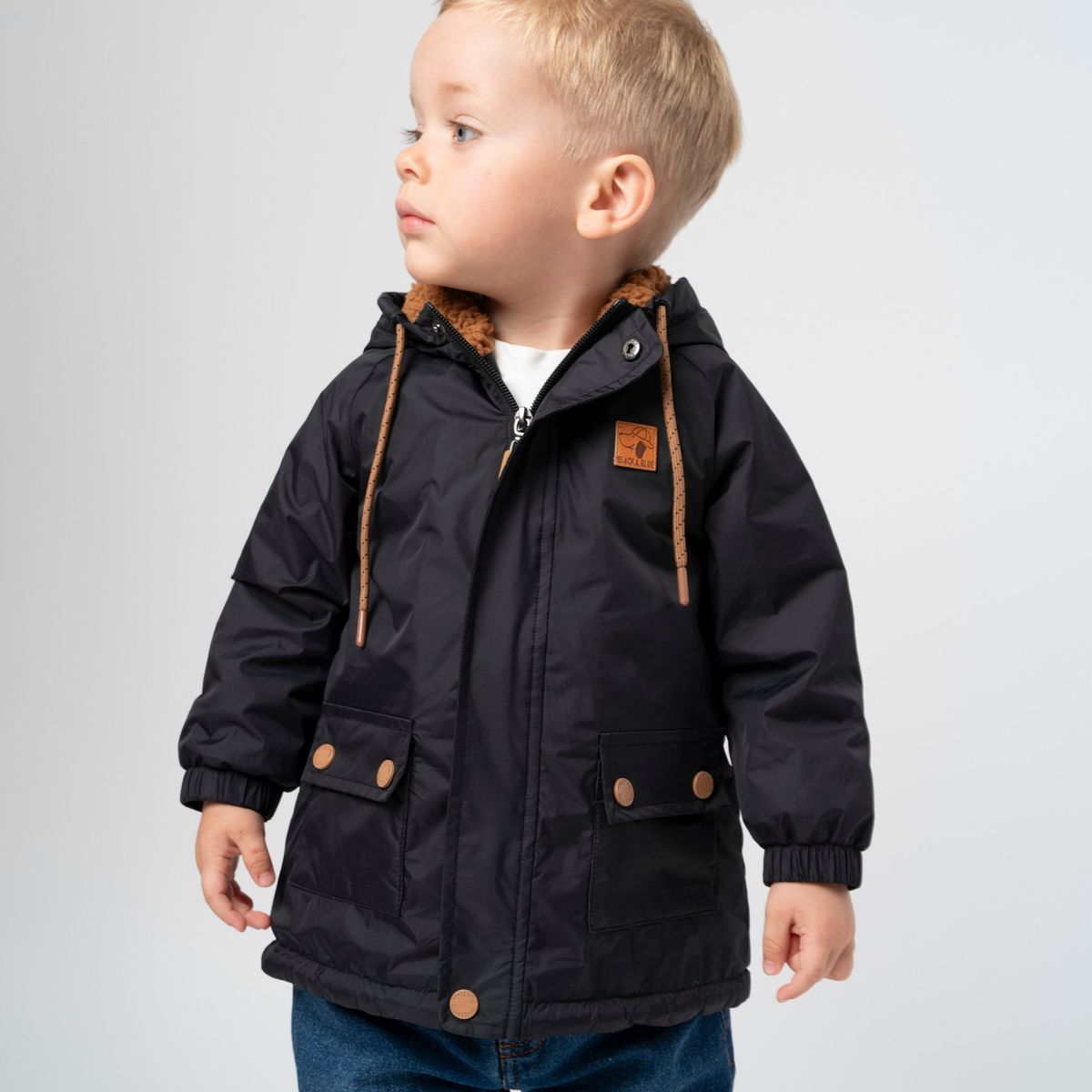 BLACK AND BLUE - Chaqueta bebé resistente al agua negro Black and blue