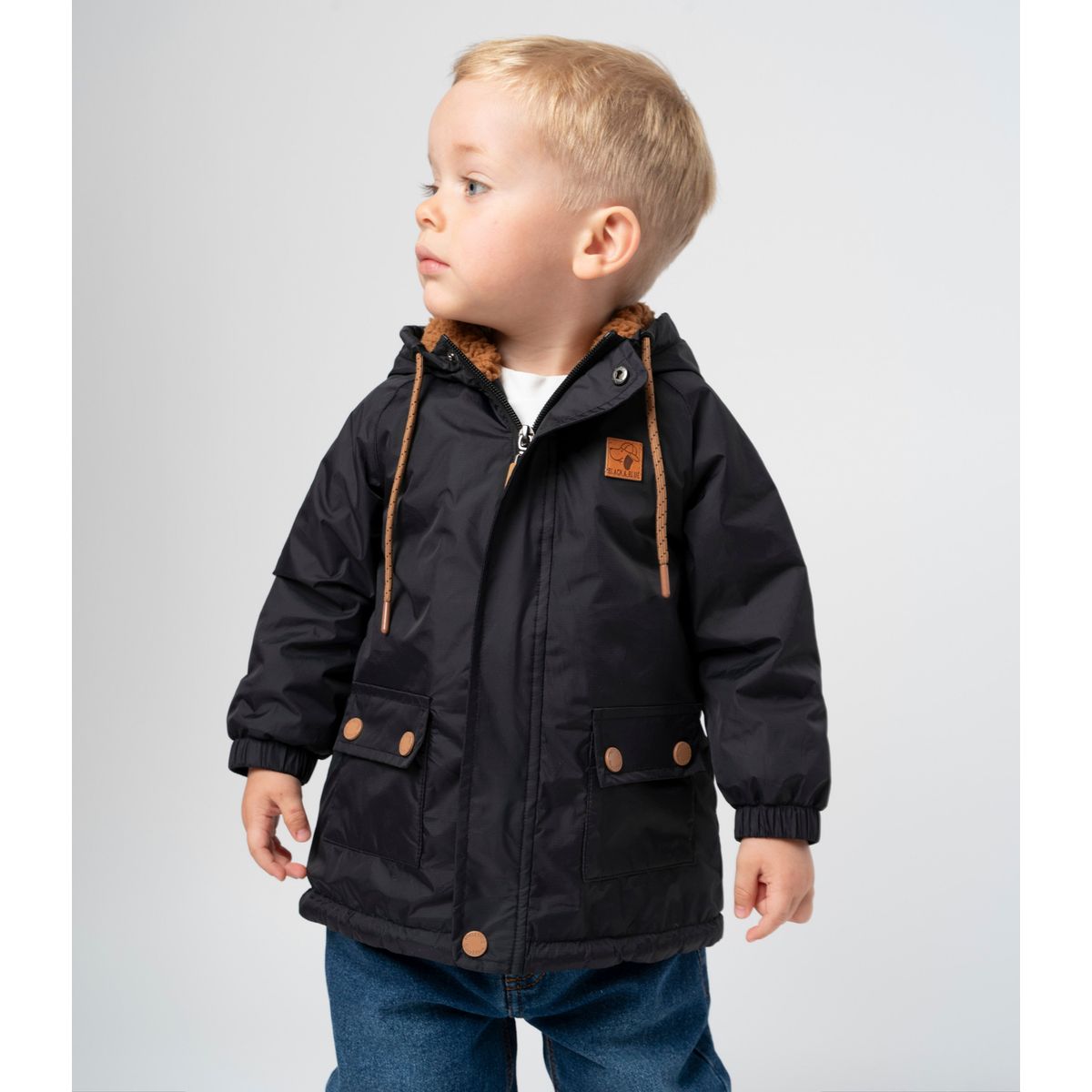 BLACK AND BLUE - Chaqueta bebé resistente al agua negro Black and blue