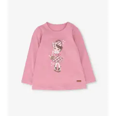 LIMONADA - Polera manga larga niña básica con estampado cherry