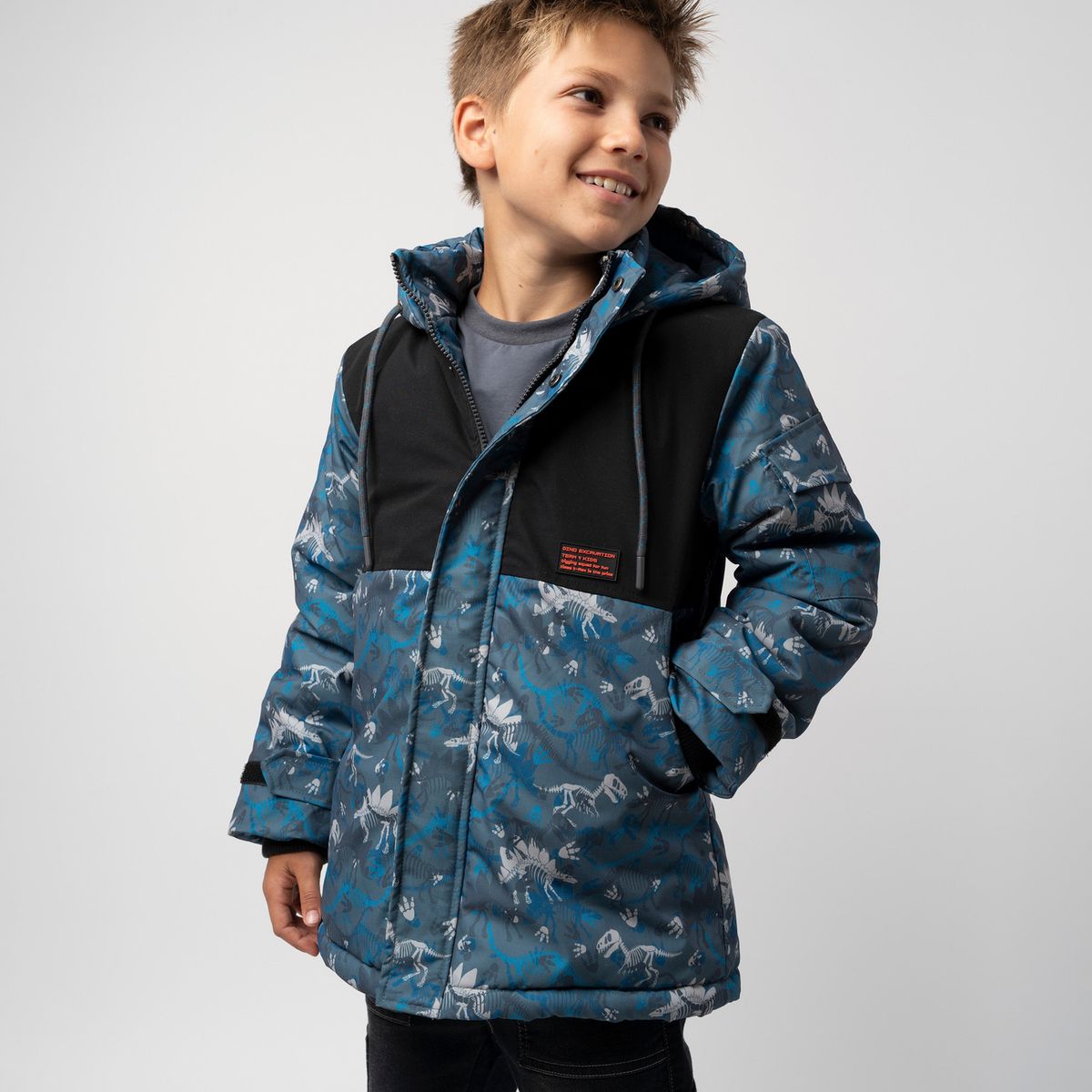 4KIDS - Parka niño con dinosaurios marengo 4 Kids