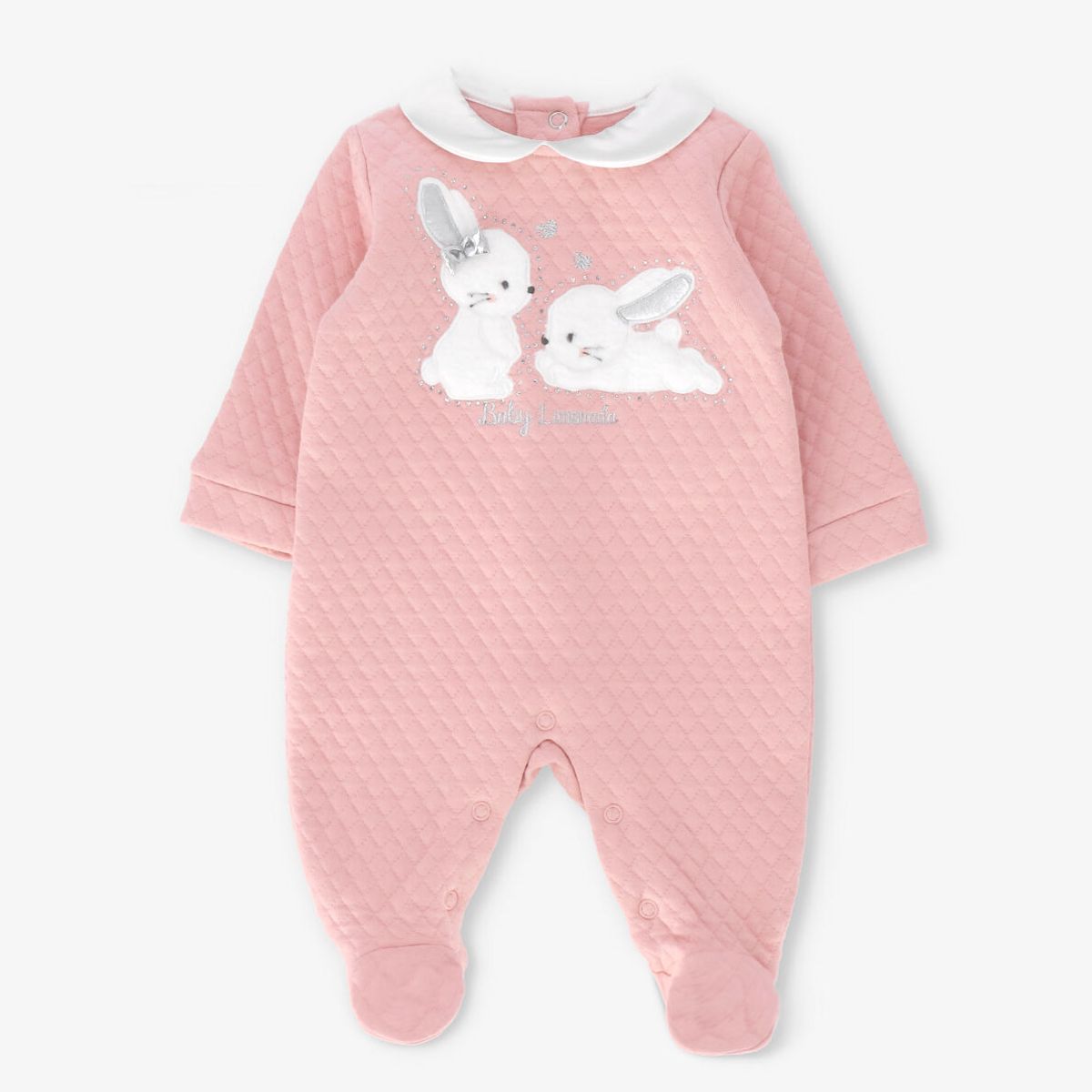 LIMONADA - Enterito recién nacida acolchado con conejos rosado Limonada