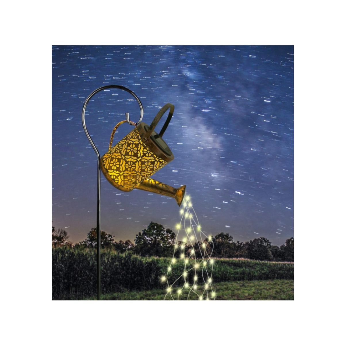 GENERICO - Regadera Hueca Solar Led Decorativa con Cascada Impermeable