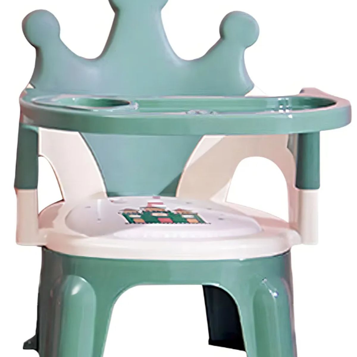 GENERICO - Silla Para Comer Portátil De Bebé Niños 2 En 1 Con Corona VERDE