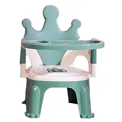 GENERICO - Silla Para Comer Portátil De Bebé Niños 2 En 1 Con Corona VERDE