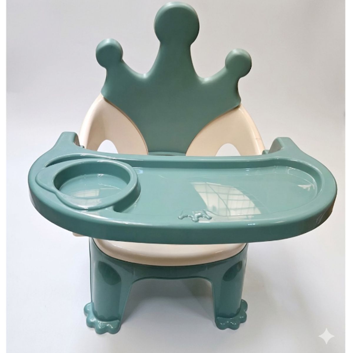 GENERICO - Silla Para Comer Portátil De Bebé Niños 2 En 1 Con Corona VERDE