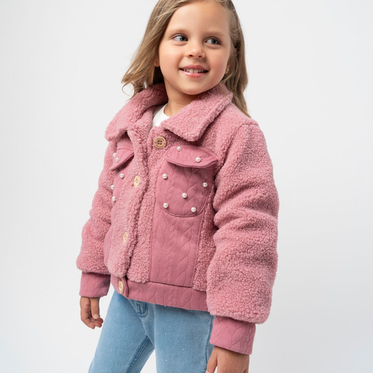 LIMONADA - Chaqueta niña de sherpa cherry Limonada