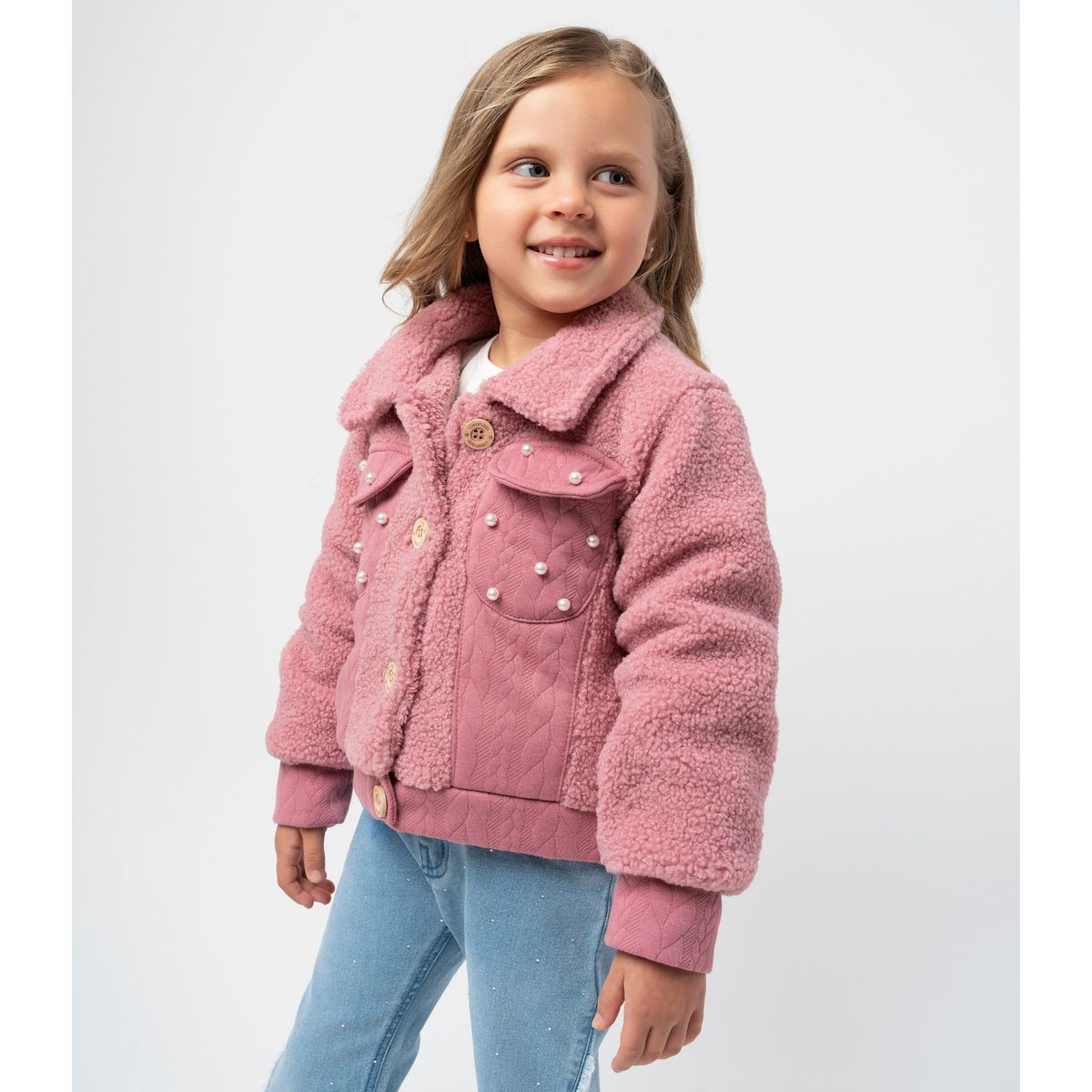 LIMONADA - Chaqueta niña de sherpa cherry Limonada