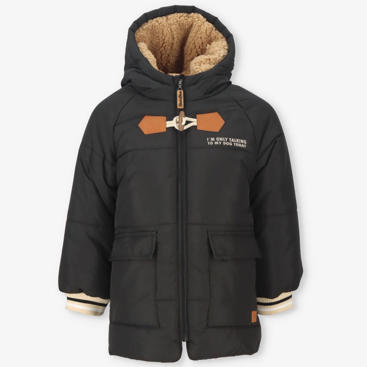 BLACK AND BLUE - Parka niño repelente al agua negro Black and blue