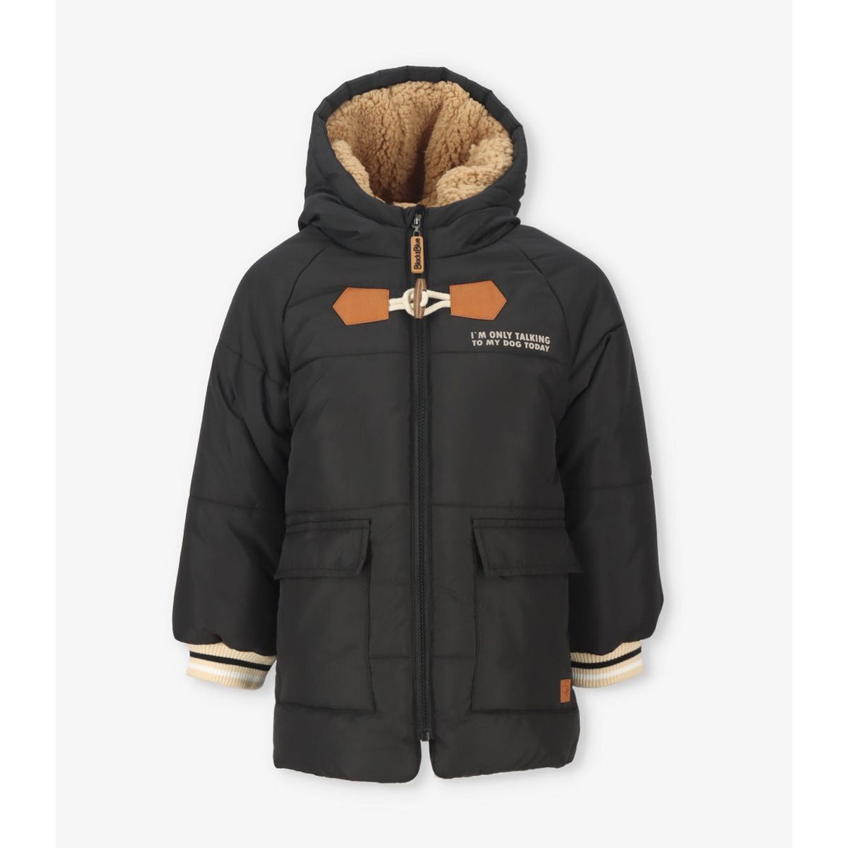 BLACK AND BLUE - Parka niño repelente al agua negro Black and blue