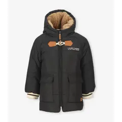 BLACK AND BLUE - Parka niño repelente al agua negro