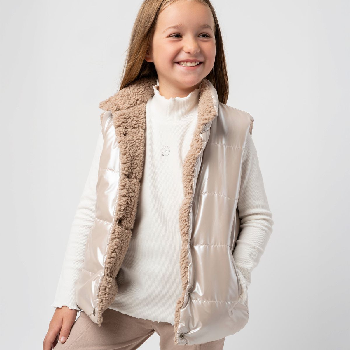LIMONADA - Parka niña reversible beige Limonada