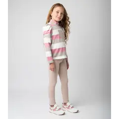 LIMONADA - Conjunto niña con rayas cherry