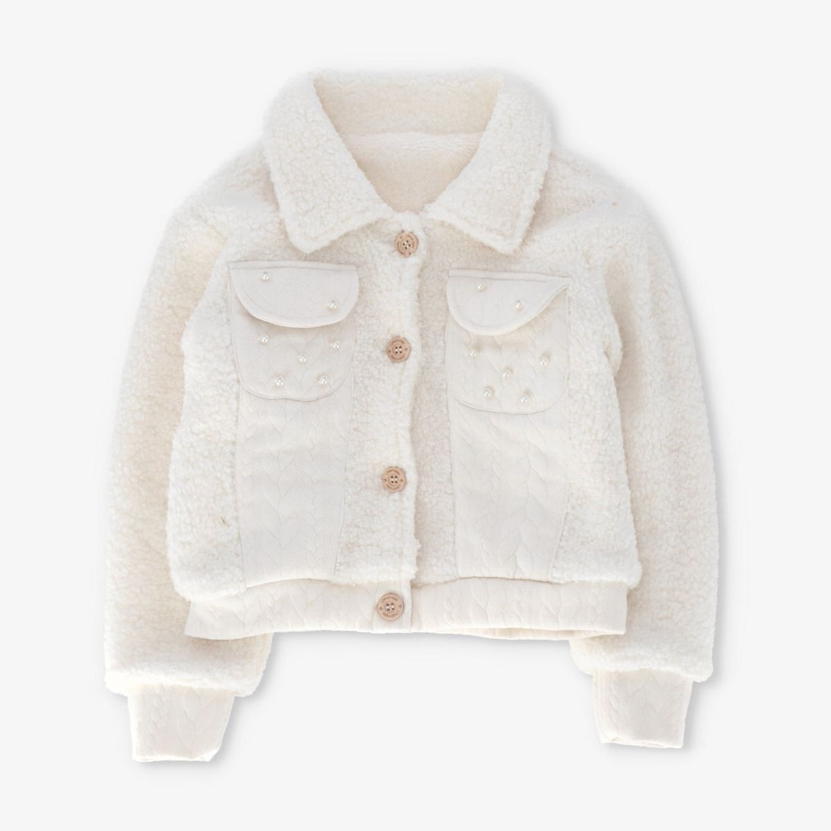 LIMONADA - Chaqueta niña de sherpa crudo Limonada
