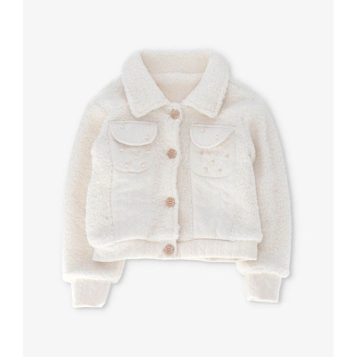 LIMONADA - Chaqueta niña de sherpa crudo Limonada