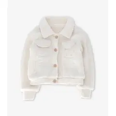 LIMONADA - Chaqueta niña de sherpa crudo