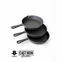 KANKA - - Set 3 Mini Sartenes 6" - Hierro Fundido