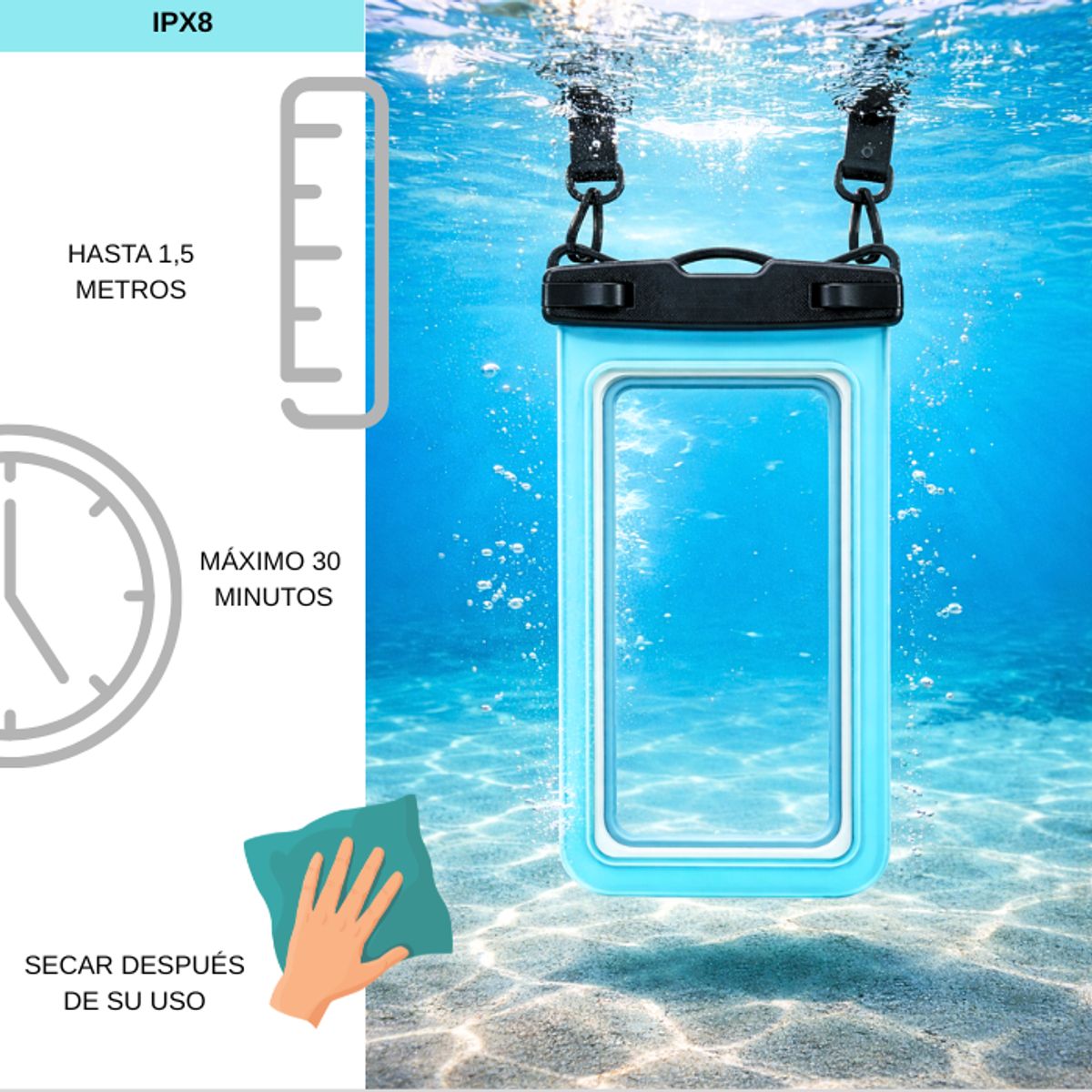 GENERICO - Funda Impermeable Celular Universal Protector De Teléfono