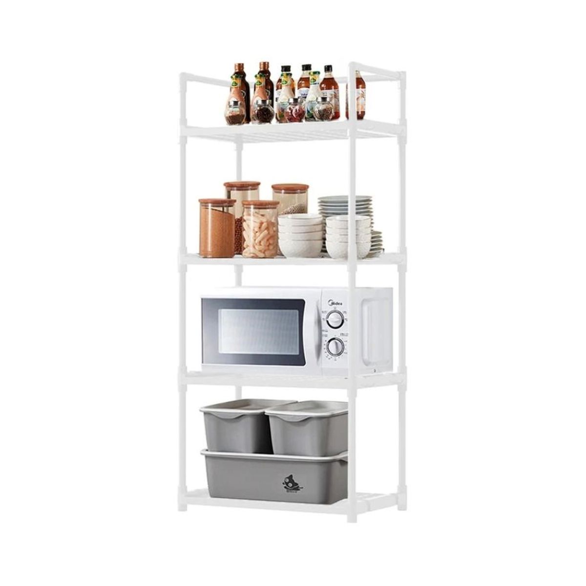 GENERICO - Estante Organizador de Cocina 4 Niveles Multiuso Hogar Blanco