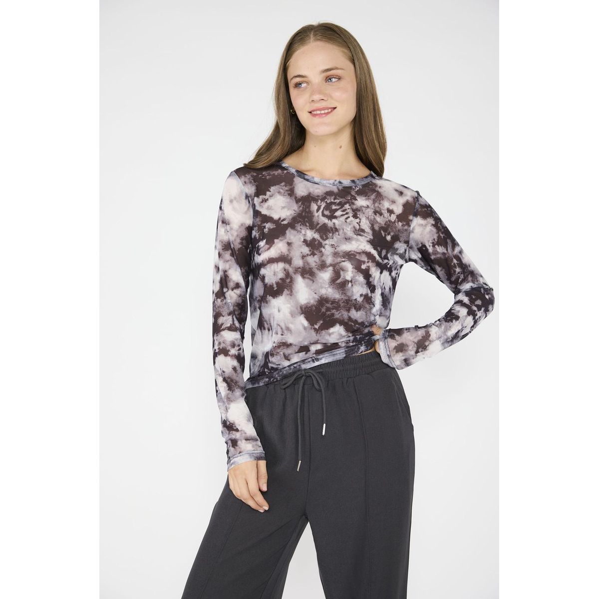 ECLIPSE - Polera Mesh Ignacia Gris