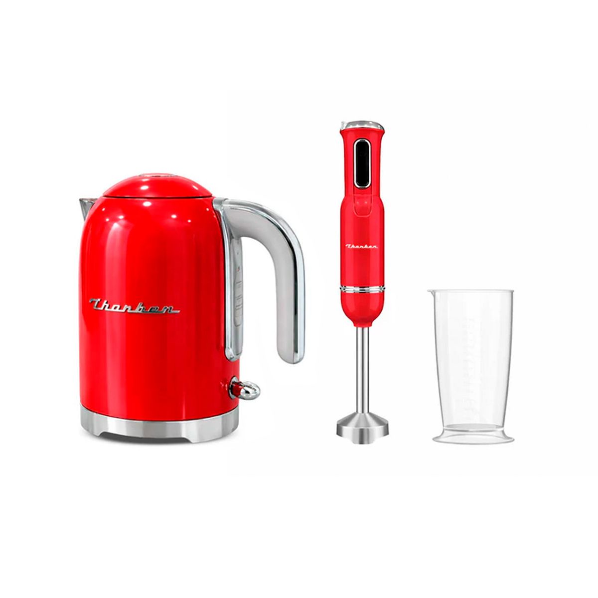 THORBEN - Kit Thorben Hervidor + Minipimmer Retro Style Red