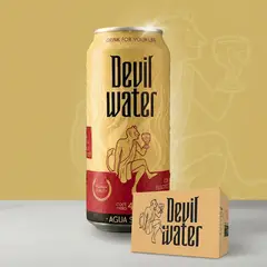 GENERICO - Agua en lata Devil Water sin gas pack 12 unidades
