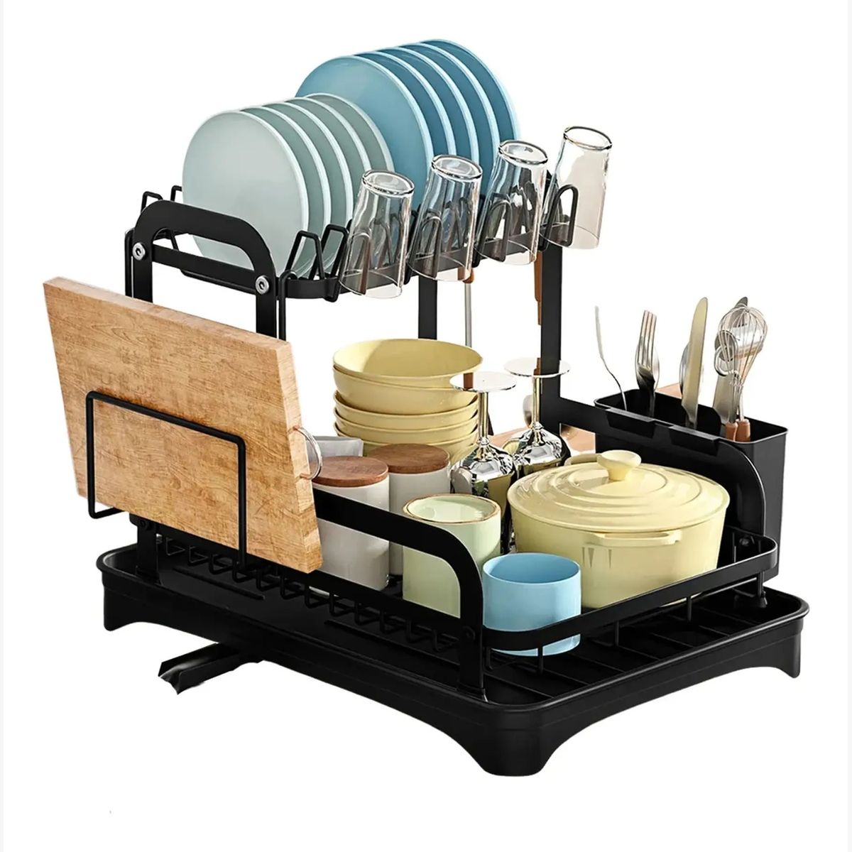 GENERICO - Escurridor De Platos 2 Niveles Secador Loza Inoxidable Rack Organizador De Cocina