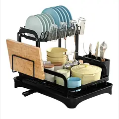 GENERICO - Escurridor De Platos 2 Niveles Secador Loza Inoxidable Rack Organizador De Cocina