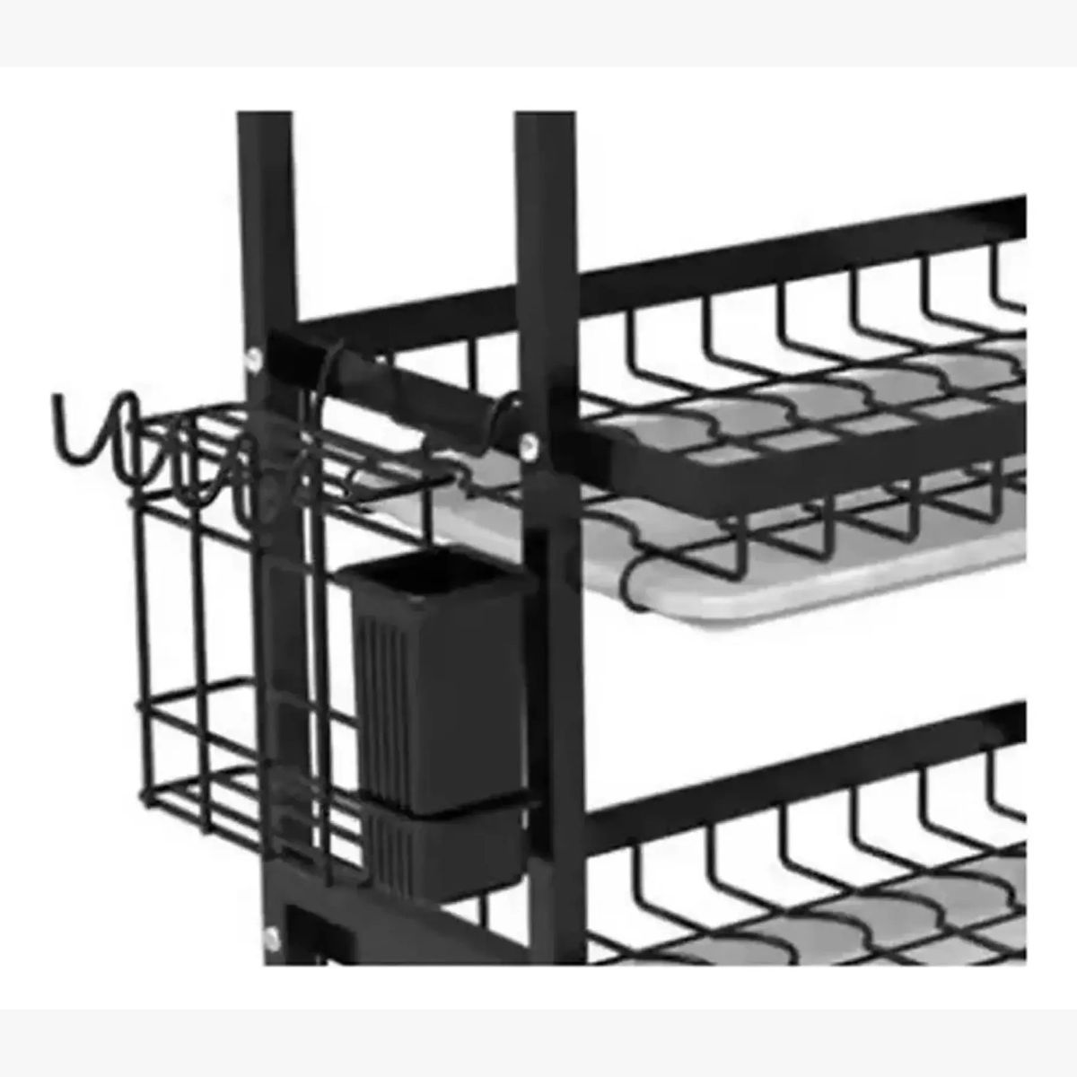 GENERICO - Rack Escurridor Organizador Cocina Secador Platos 3 Niveles Negro