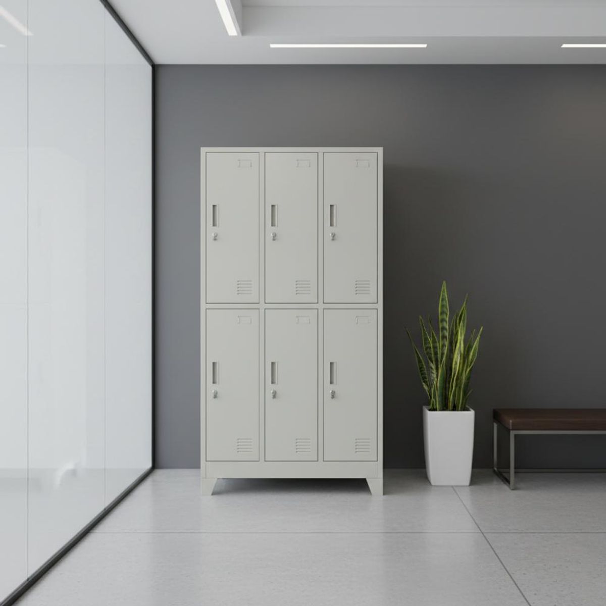 IGPRO - Locker 3 Cuerpos 6 Casilleros 180x90x45cm