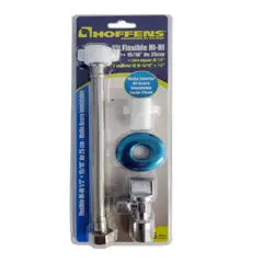 HOFFENS - Llave Angular Laton + Flexible Acero Inoxidable 25cm