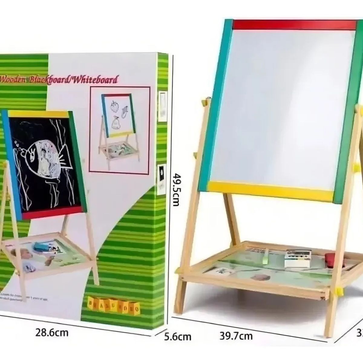 GENERICO - Pizarra Atril Para Niño Magnetica Doble tizaplumón Madera