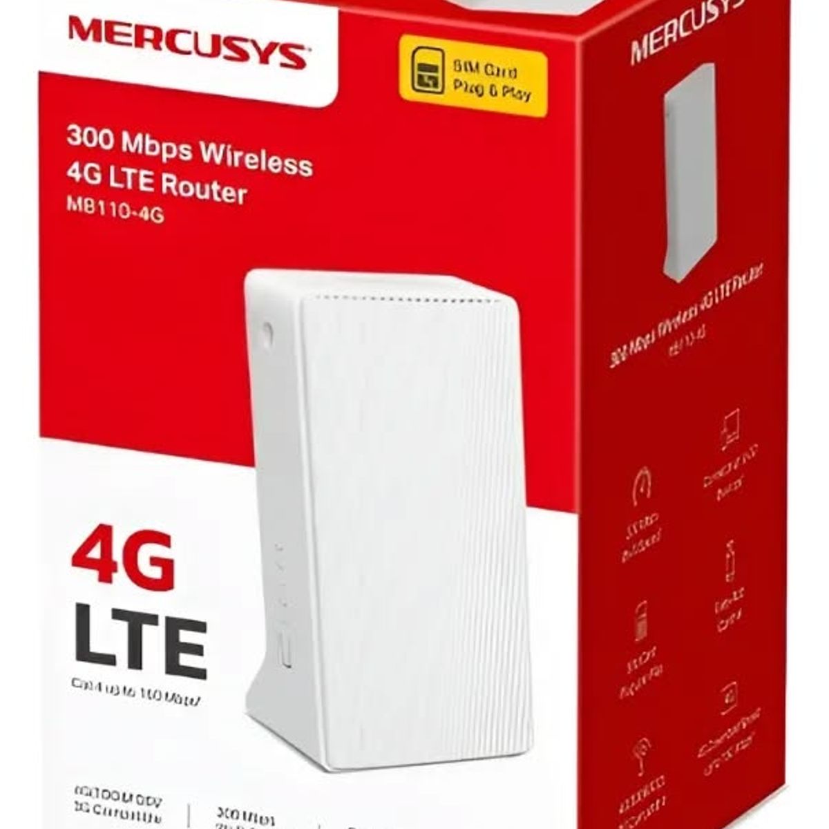 GENERICO - Mercusys Mb110-4g Router para SIM 4G LTE Cat4 WiFI N 300mbps Color Blanco