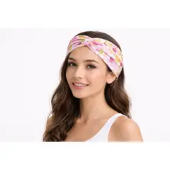 GENERICO - Diadema Turbante Rosa Floreado