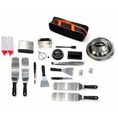 WAKESHOME - Kit Profesional para Plancha y Teppanyaki 20 Piezas con Estuche