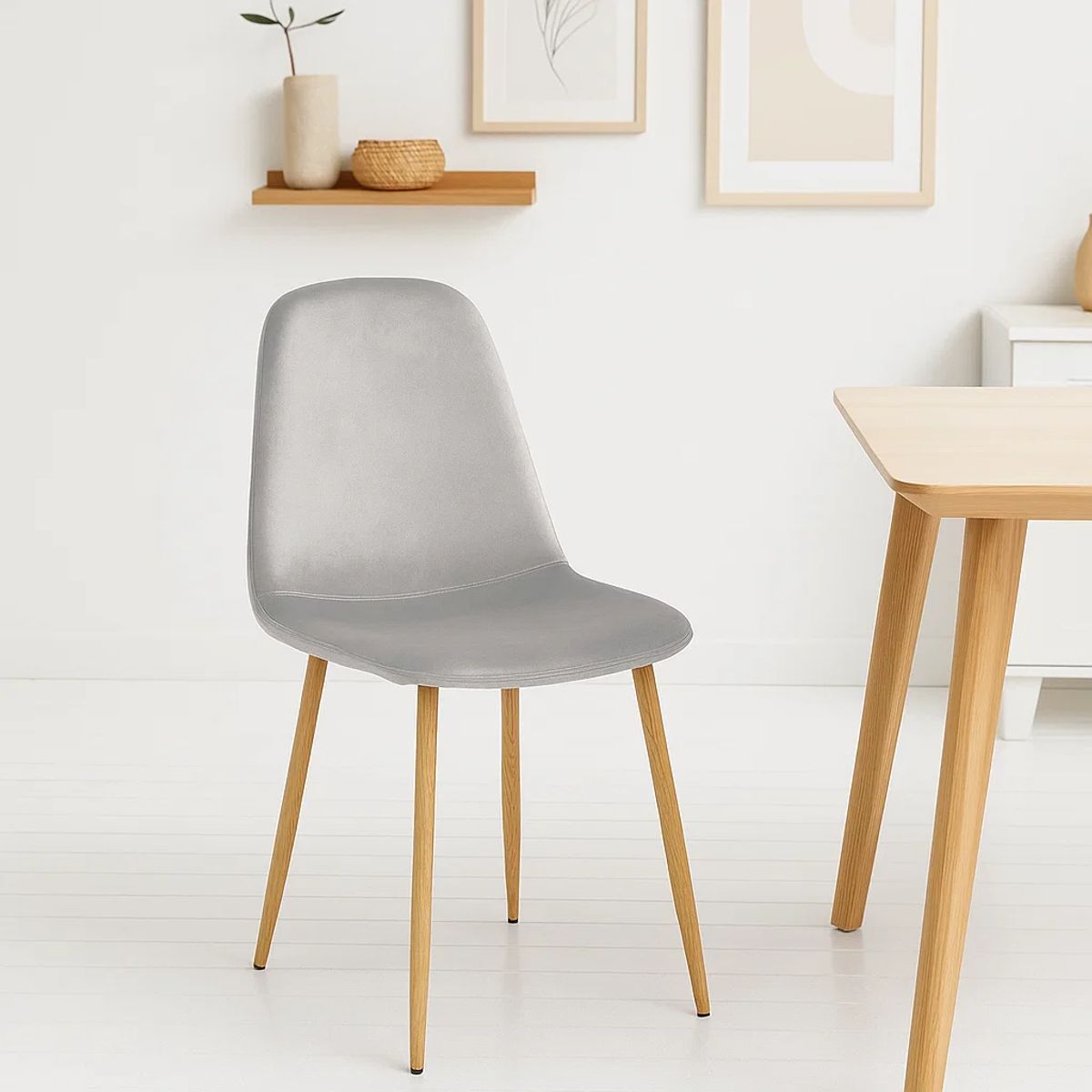 KLIK - Pack de 2 Sillas Spoon Terciopelo - Gris