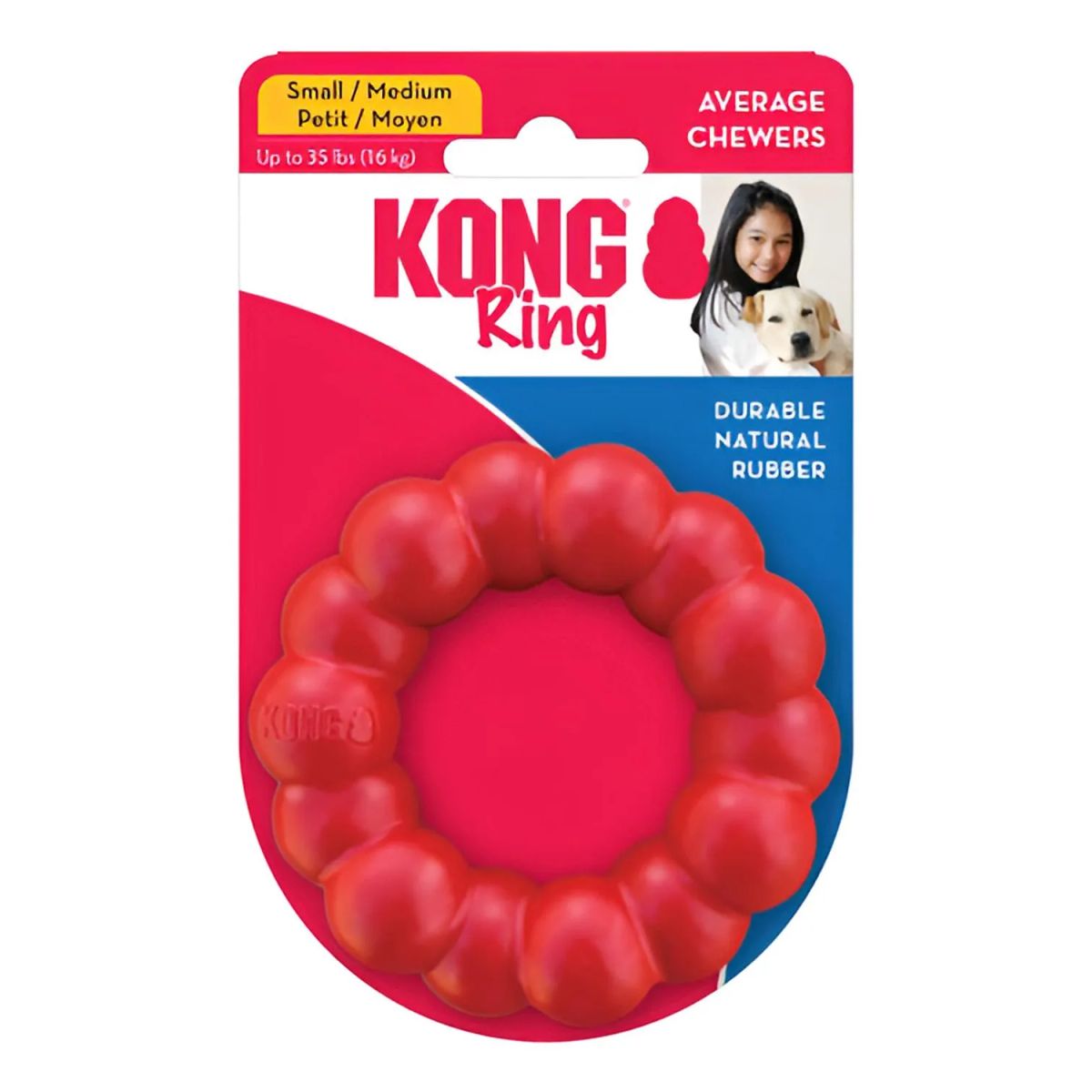 KONG - Kong Ring Juguete Anillo Para Perros Pequeños Talla S / M - Rojo
