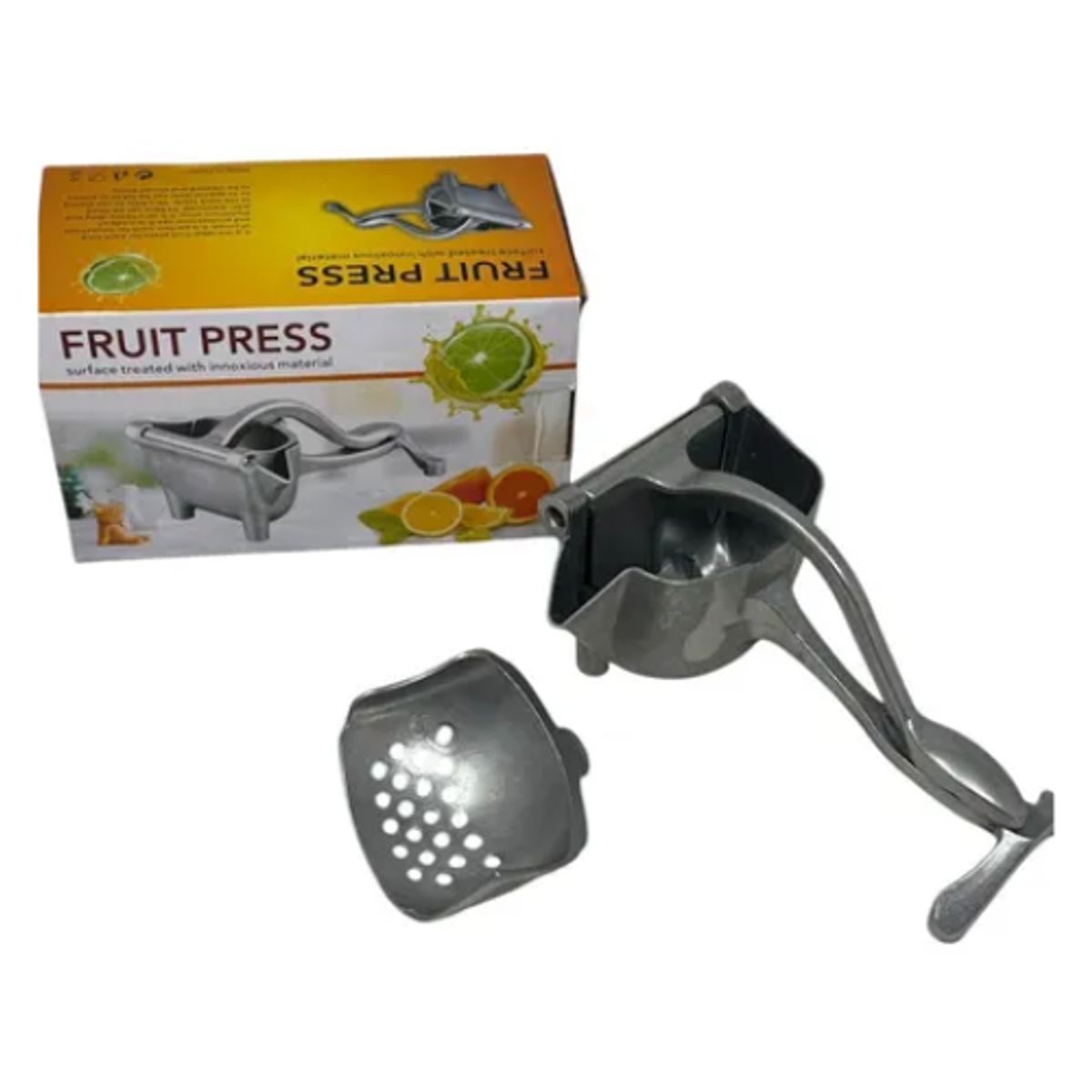 GENERICO - Exprimidor De Naranjas Y Limones Manual Acero Inoxidable Plateado