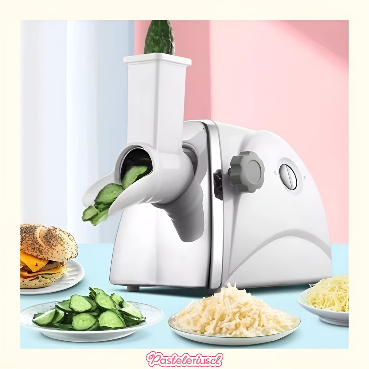 PASTELERIUSCL - Rallador Queso Giratorio Rallador Eléctrico Para Frutas Y Verduras 300w Rallador Queso Electrico