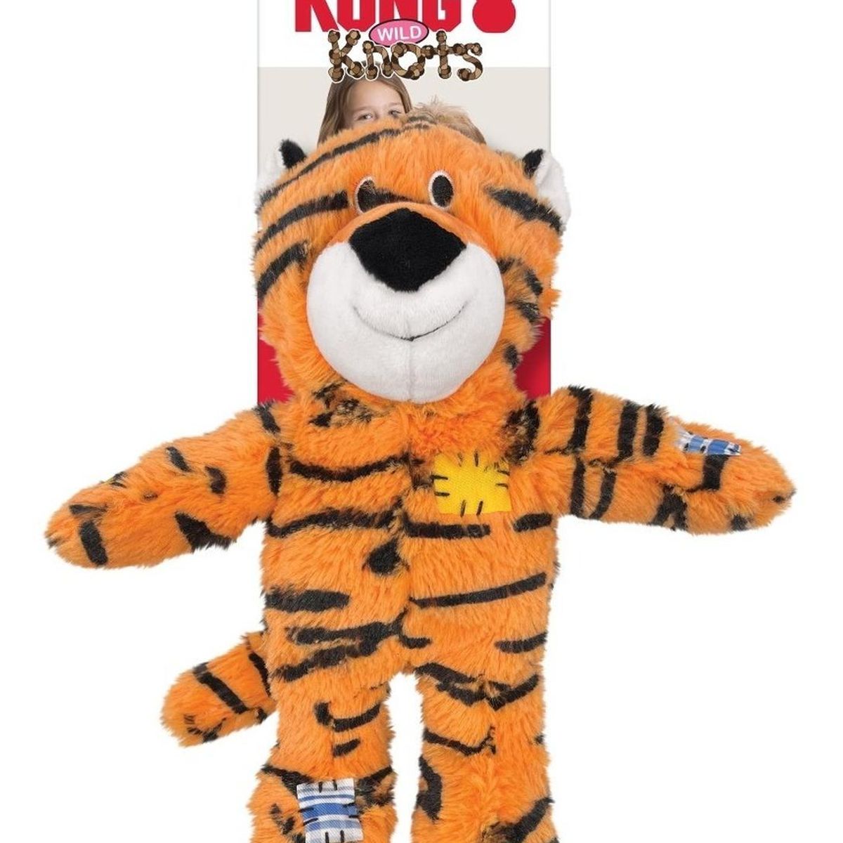 KONG - Juguete Para Perro Peluche Kong Wild Knots Squeak Talla M/ L - Naranja - M/L