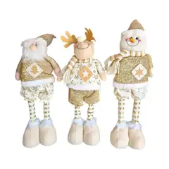 GENERICO - 3 Muñecos Nieve Renos Adornos Navideños Papá Noel