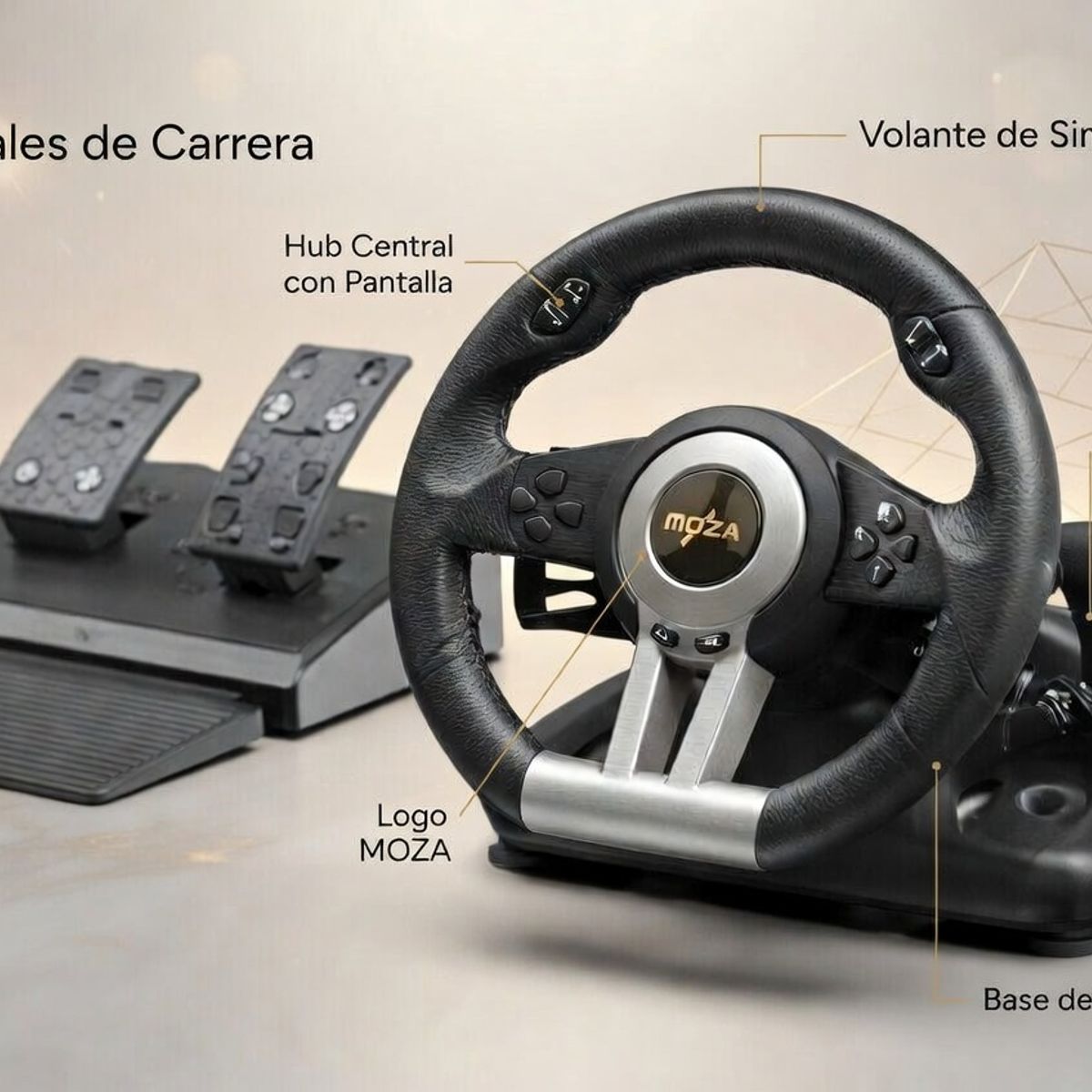MOVI - Volante con Pedales Moza Racing para PC y Xbox