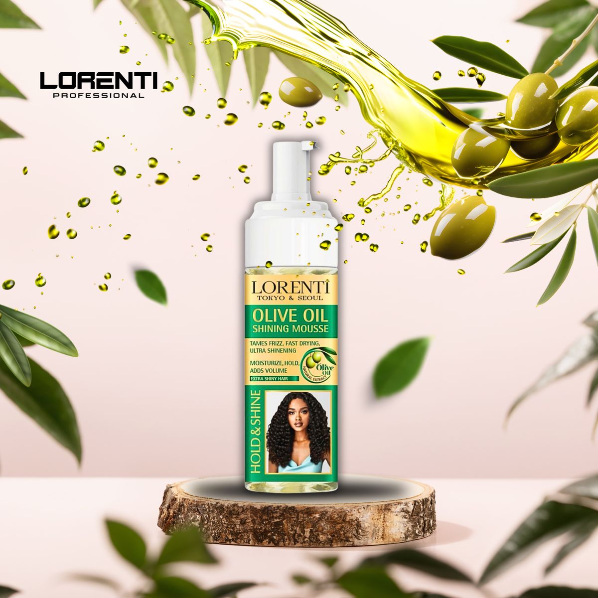 LORENTI PROFESSIONAL - Lorenti Espuma para Peinar Rizo Definidos Mousse brillante 200ML