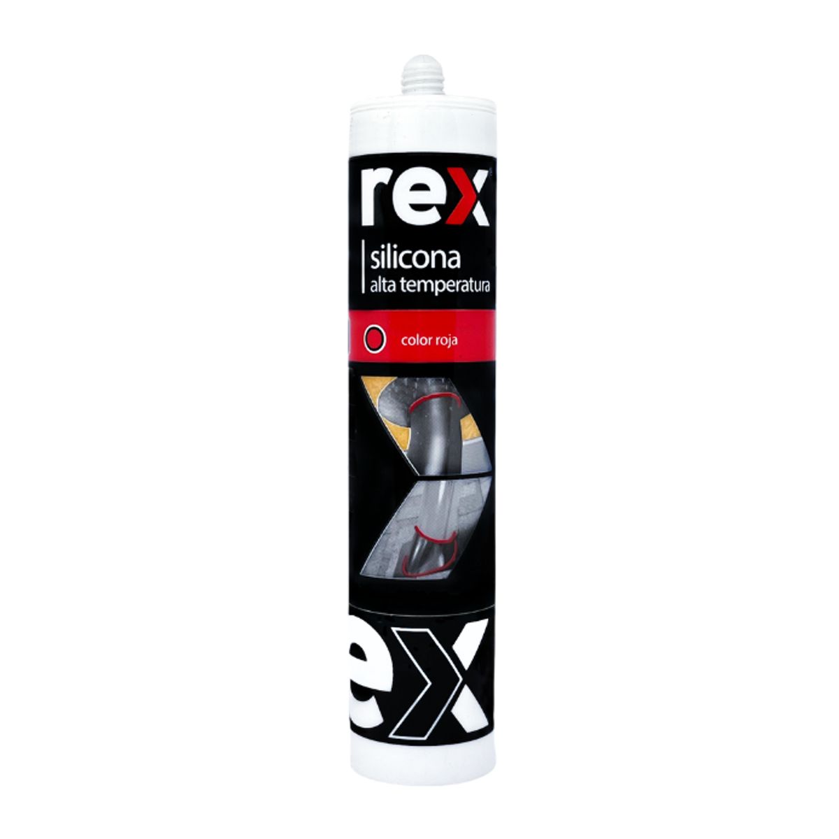 REX - Silicona Alta Temperatura Rojo 300ml REX