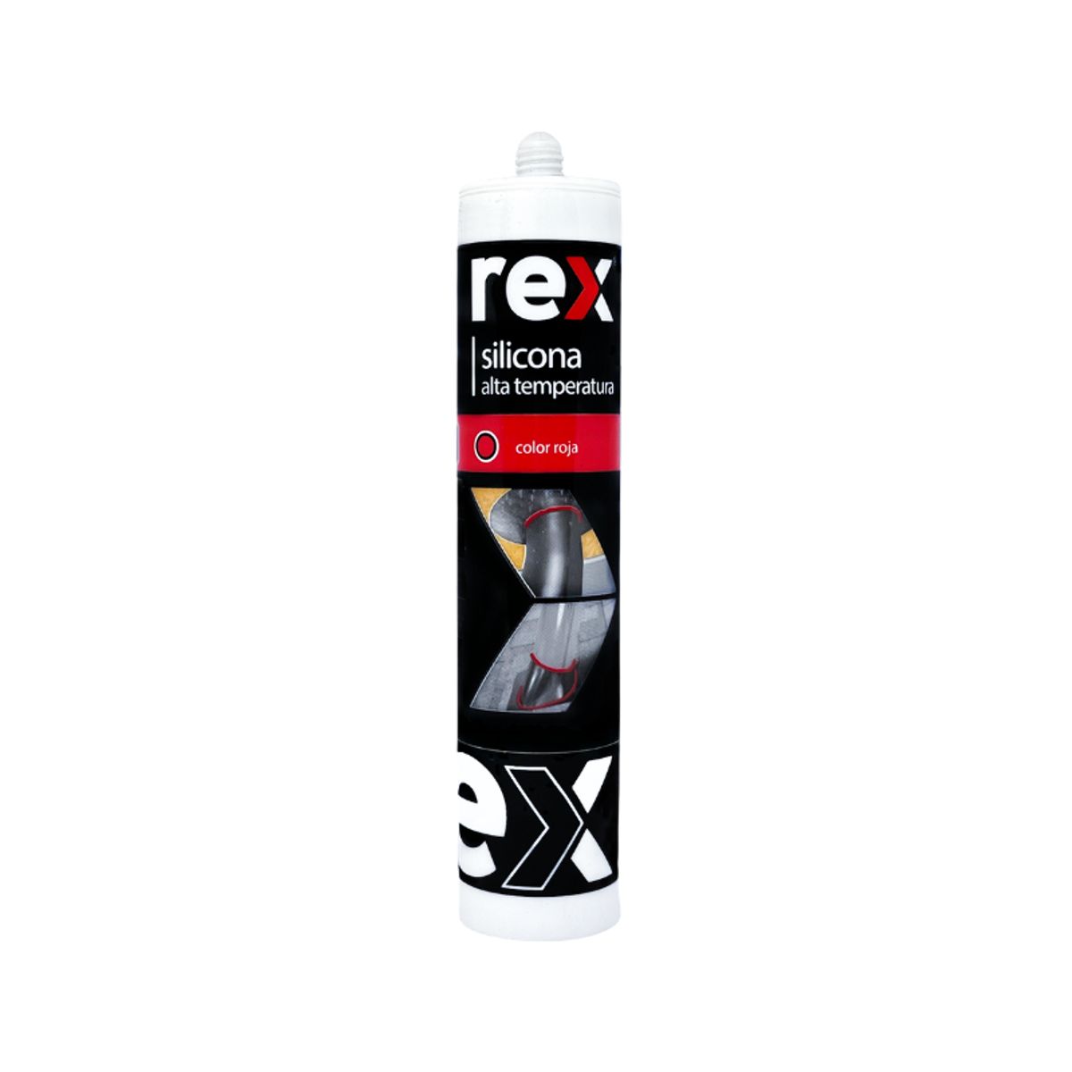 REX - Silicona Alta Temperatura Rojo 300ml REX