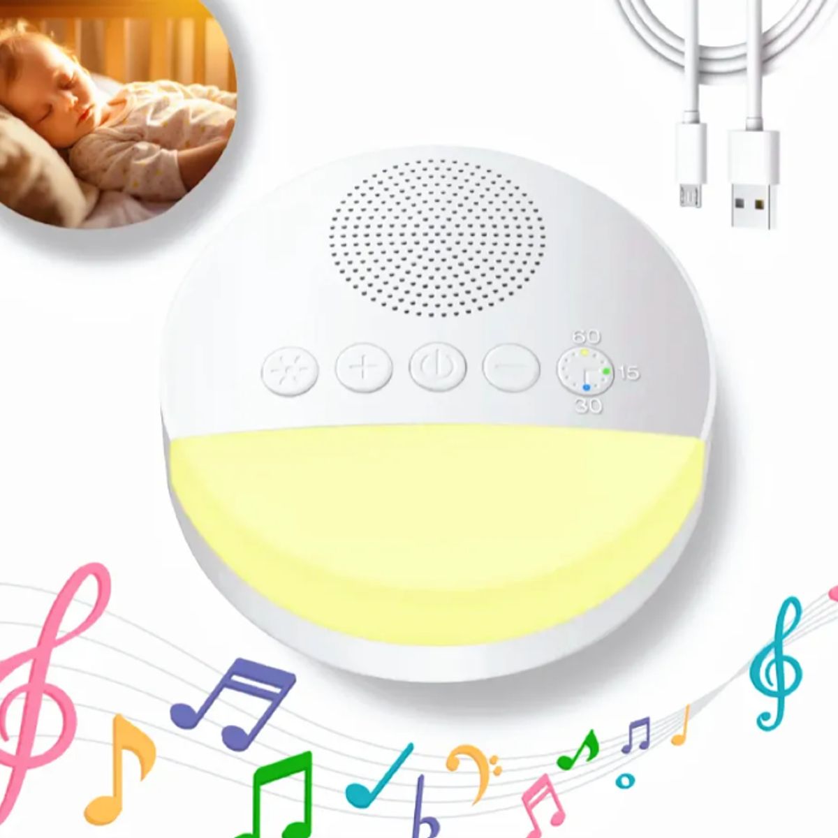 GENERICO - Máquina Para Dormir Con Luz Nocturna Y Ruido Blanco