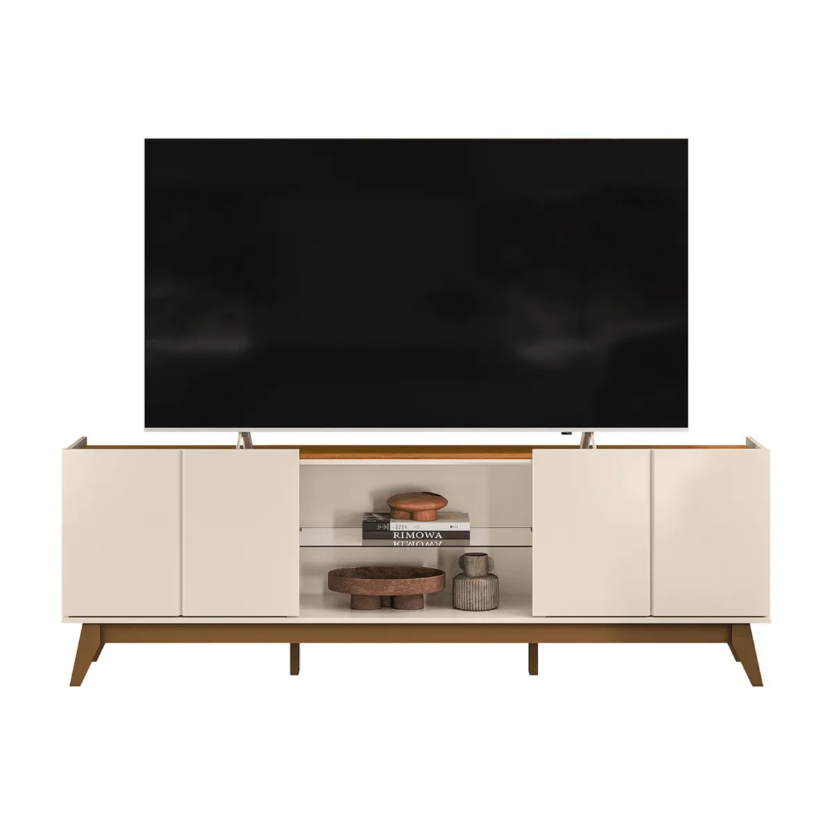EXIT - Rack TV hasta 75 pulgadas 200x67x35 cm Beige - Guaruja