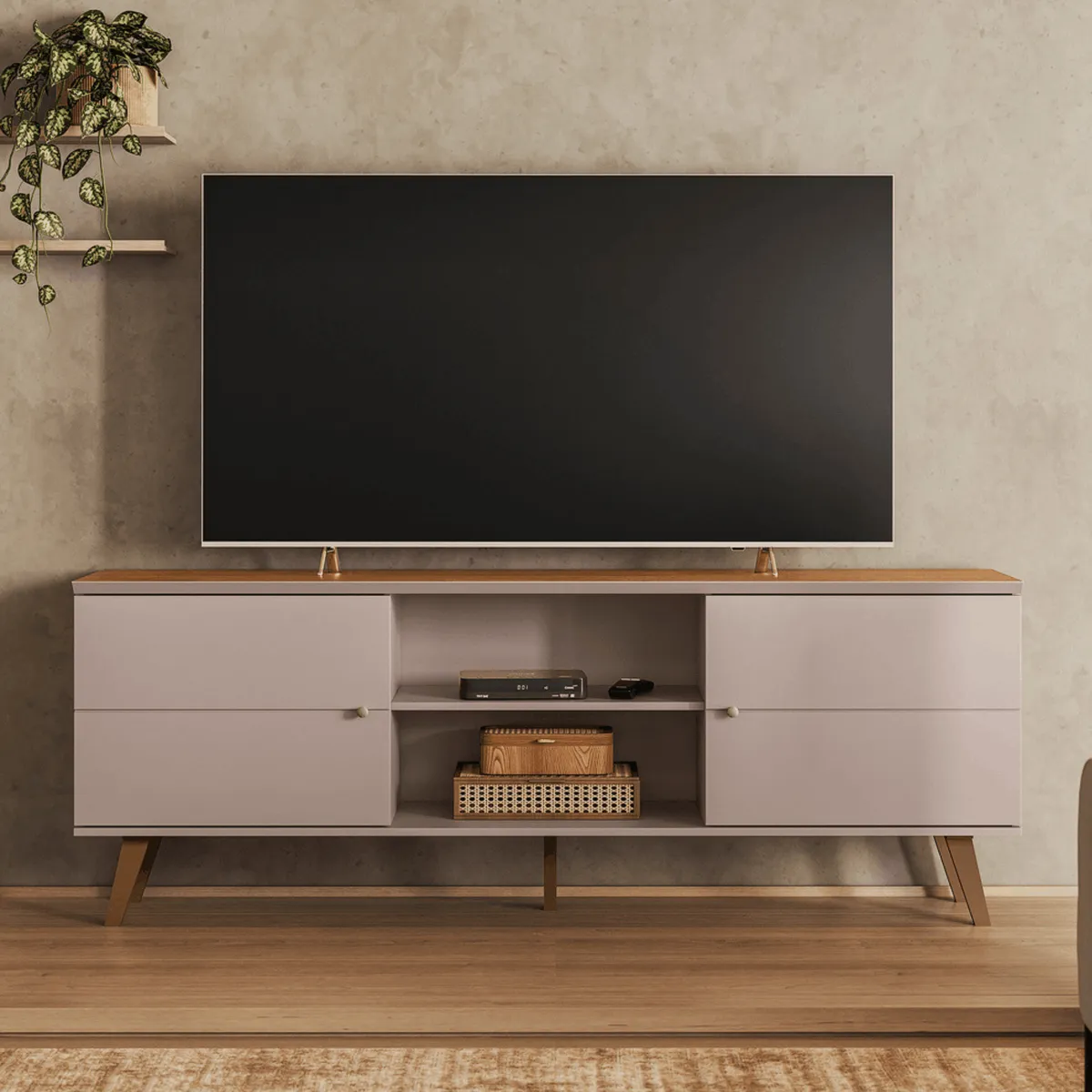 EXIT - Rack TV hasta 75 pulgadas 180x64x38 cm Gris - Aracaju